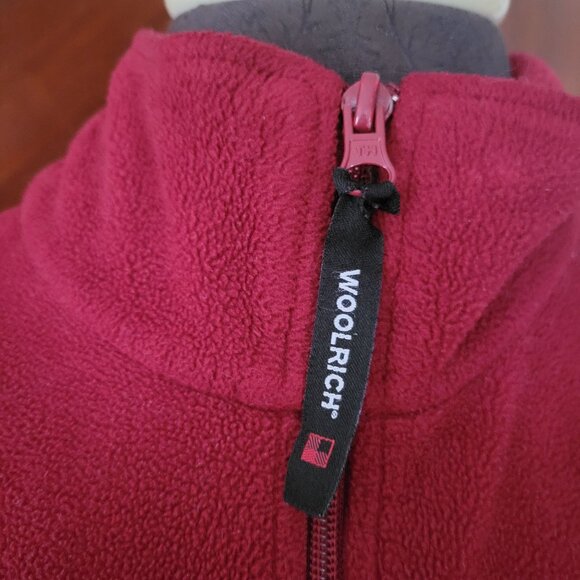 Woolrich Womens M Red Fleece Vest Zip-Up Sleeveless Outdoor Wear - Picture 2 of 5